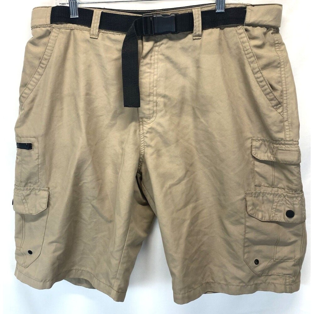 Denali Men's Shorts Size 38 Polyester Chino Trail Hiking Outdoor Khaki Belt